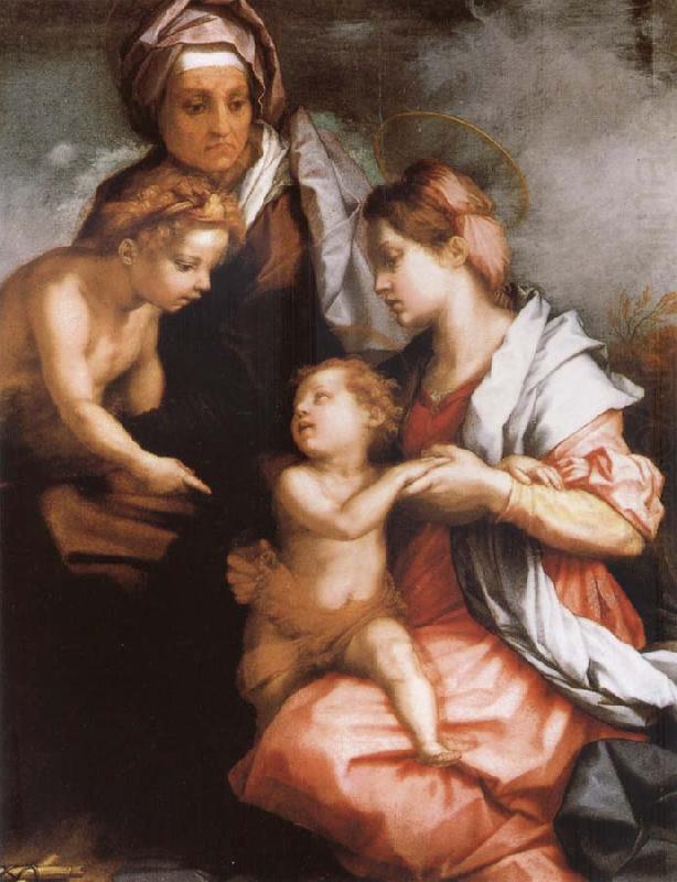 Andrea del Sarto The Madonna and the Nino, with Holy Isabel and the young one San Juan china oil painting image
